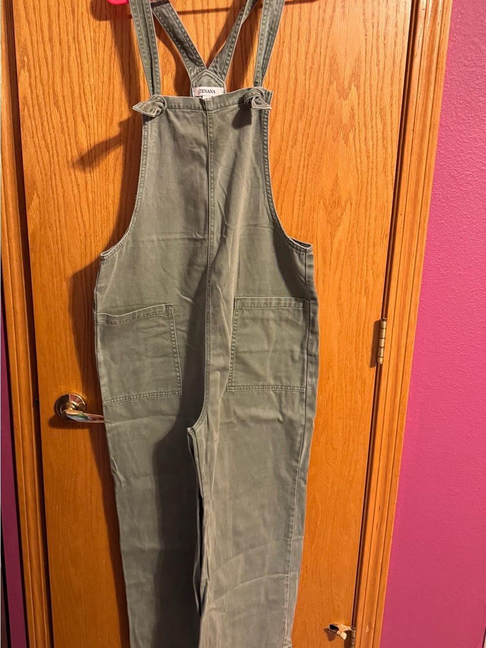 Zenana Outfitters Olive Green Cargo Jumpsuit Overalls